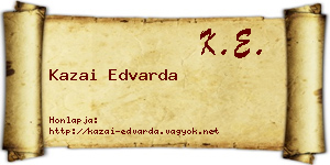 Kazai Edvarda névjegykártya